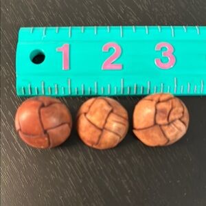 Woven Leather Button Trio